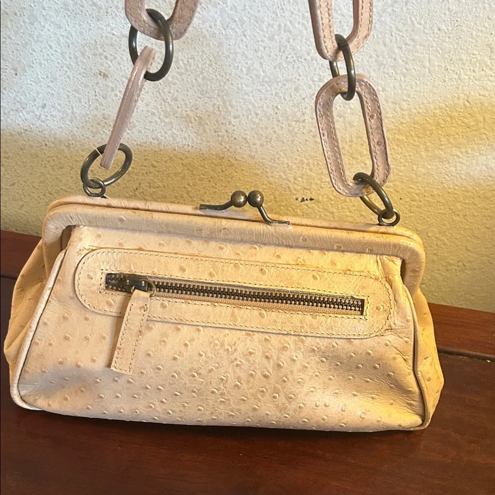 Classic Beige Women's Frame-Top Shoulder Bag